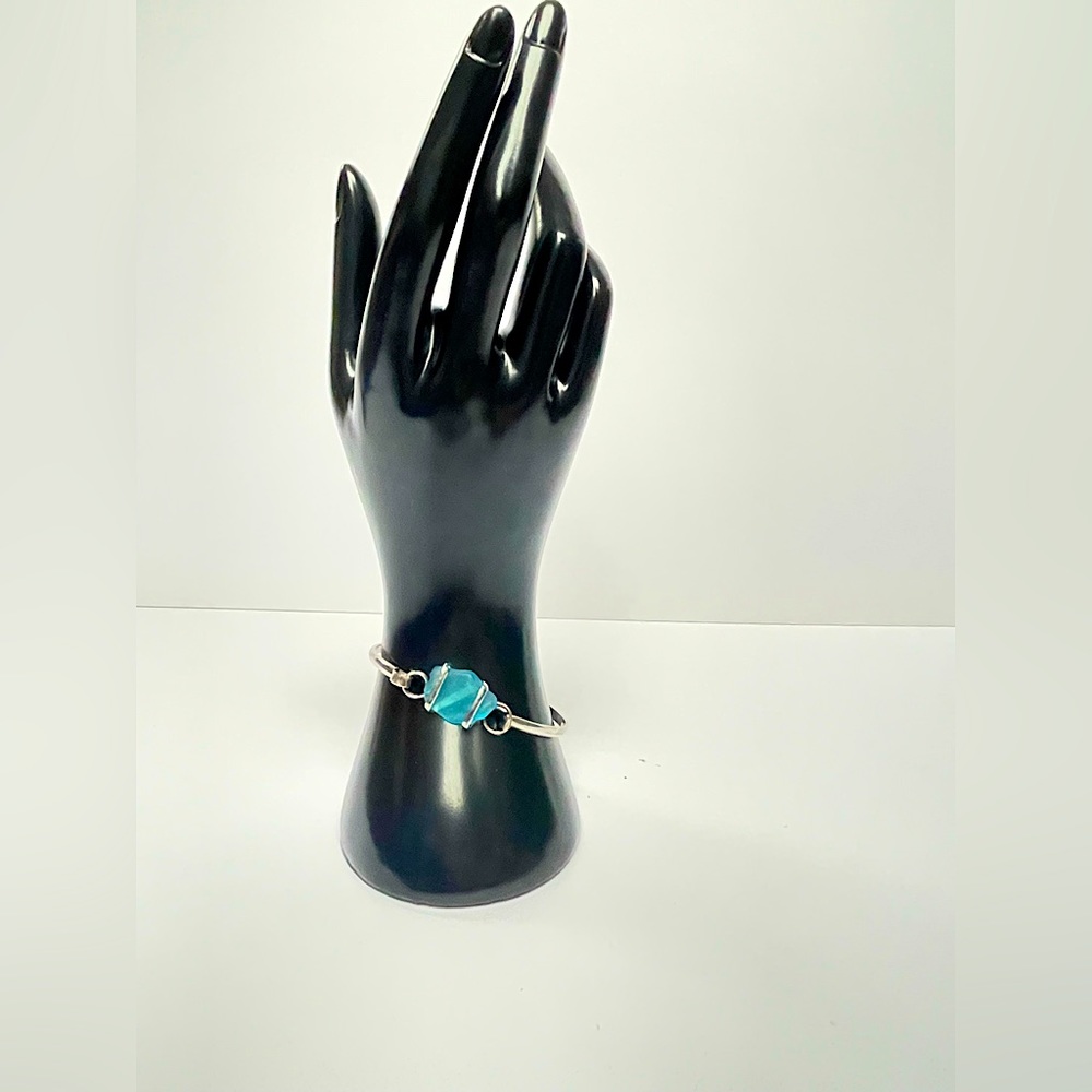 Handmade Light Blue Beach Glass Bracelet